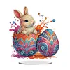 (US Only)2D Flat Easter Egg Bunny DIY Double-Sided Diamond Painting Desktop Decorations