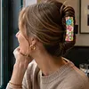Blue and Pink Flowers DIY Diamond Painting Claw Clips for Adults Beginners Diamond Art Western Hair Clips Anti-Slip Design for Women Long Short Hairstyle Jewelry Supplies