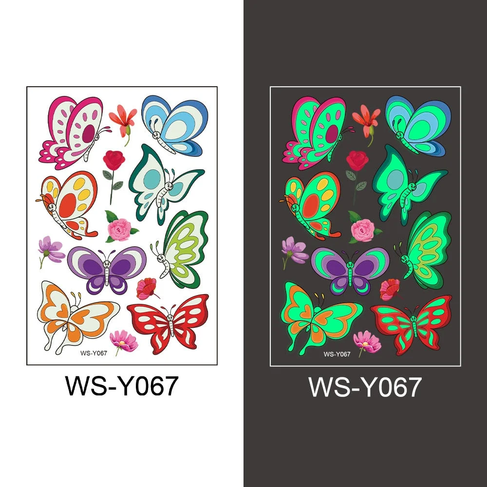 Tattoo Stickers Luminous Child Kid Temporary Fake Tattoos Glow Paste on Face Arm Leg for Children Body Art Halloween Tattoos