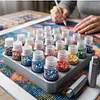 20 Grids Diamond Painting Storage Rack 3D Printing Diamond Painting Storage Container Large Capacity Leak-proof for Boys Girls Adults Students Home Office Leisure (Silver)