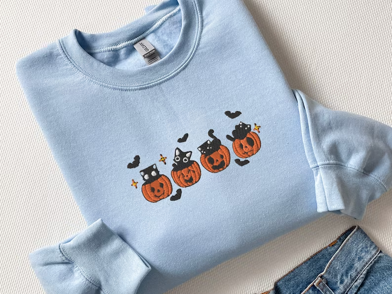 Embroidered Halloween Sweatshirt
