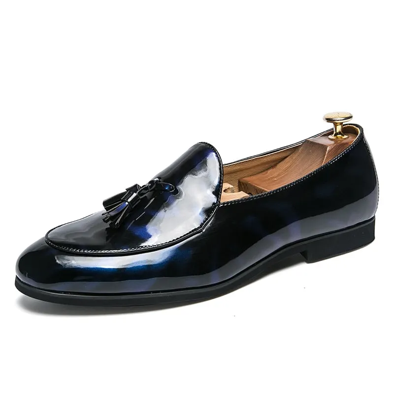 Tassel Leather Oxfords Shoes Men Loafers Casual Slip on Men Dress Shoes Italian Graceful Wedding Party Shoes Men Moccasins Black