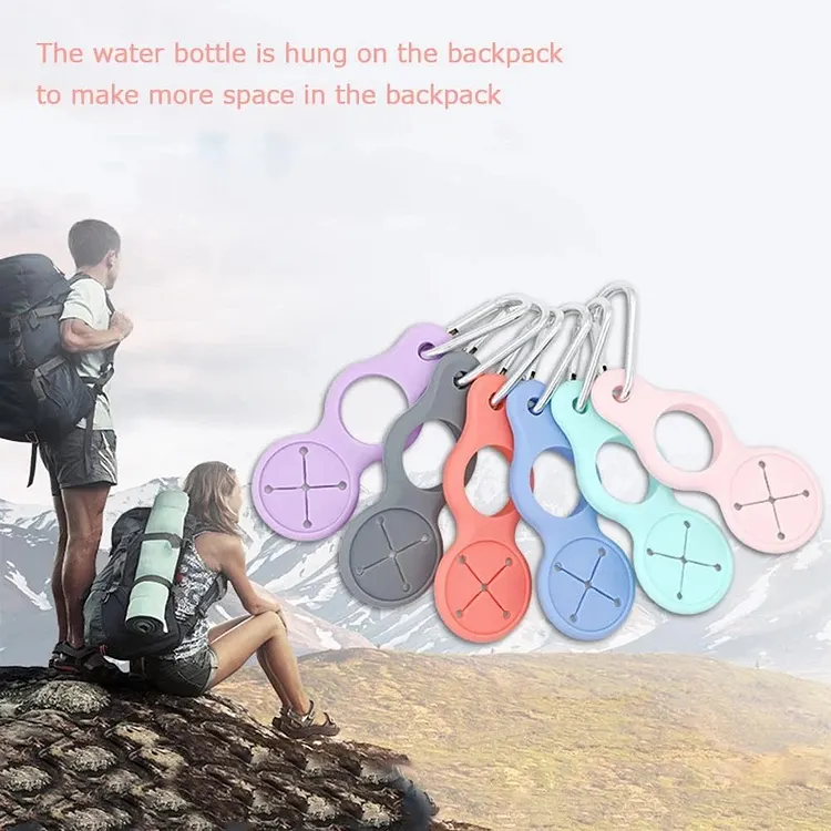 🏆Hot Sale⚡🌟 Silicone Sport Kettle Buckle Outdoor Carabiner Water Bottle Holder 