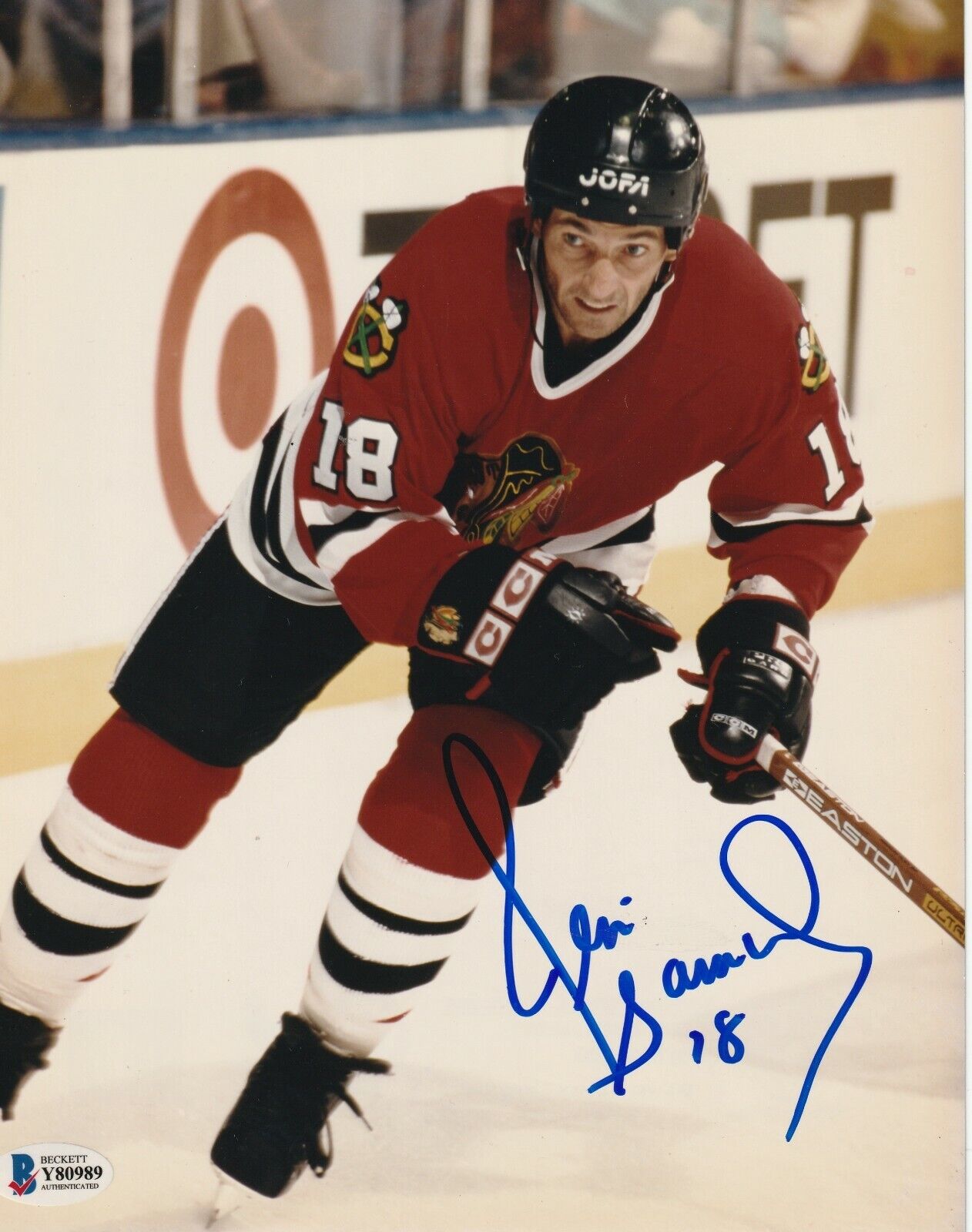 DENIS SAVARD Signed Chicago BLACKHAWKS 8X10 Photo Poster painting w/ Beckett COA