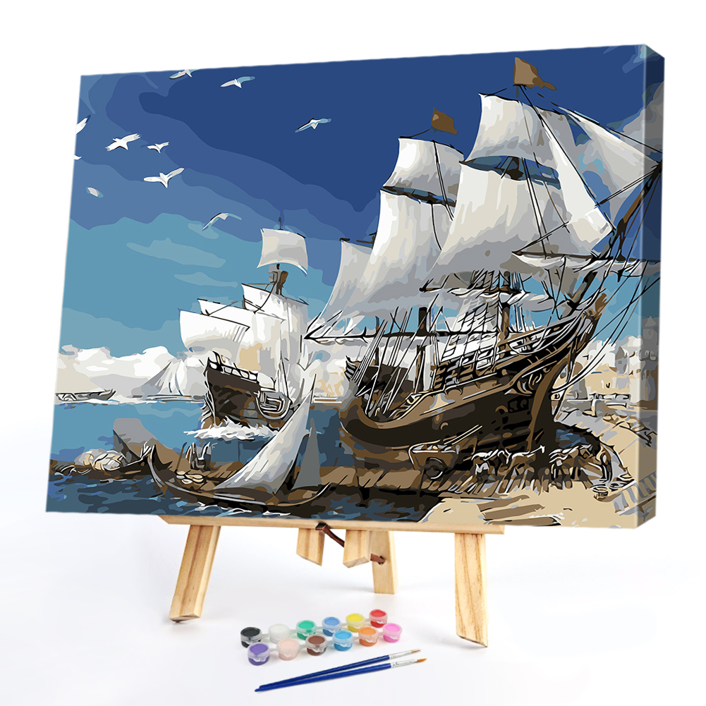 

40*50CM Paint By Numbers-Sailing Boats, 501 Original