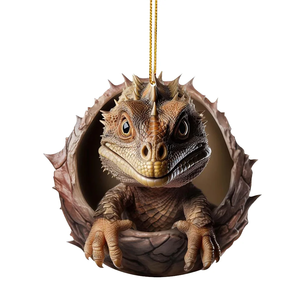 Christmas Dragon Baby Egg Ornaments Acrylic Dragon Egg Pendants for Car Backpack