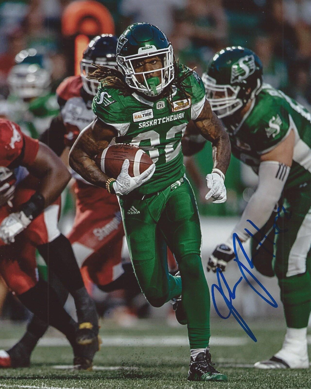 Naaman Roosevelt Signed 8x10 Photo Poster painting Saskatchewan Roughriders Autographed COA C