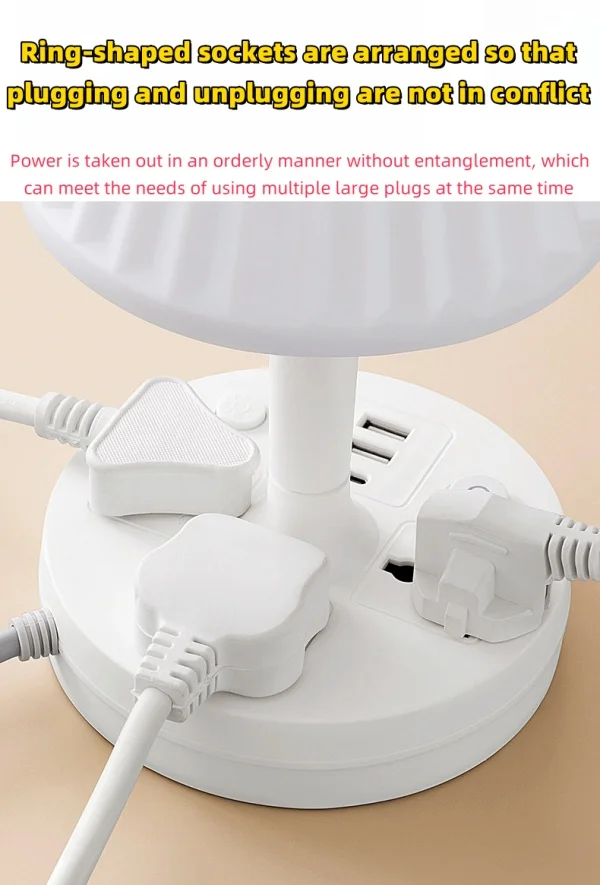 Multifunctional Desk Lamp Charging Multi-hole Socket Night Light