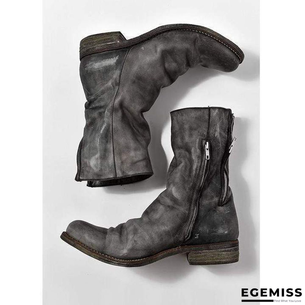 Men's Retro Handmade Leather Cowboy Boots | EGEMISS