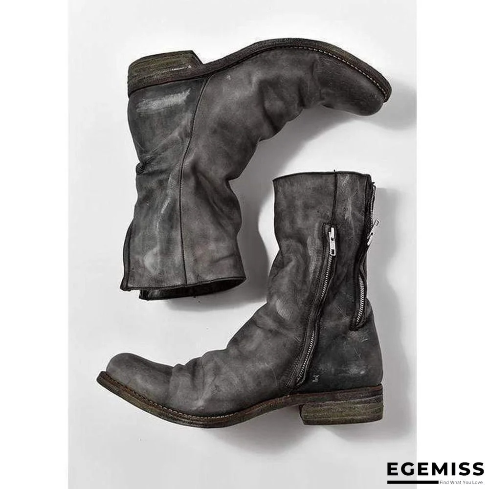 Men's Retro Handmade Leather Cowboy Boots | EGEMISS