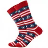 Unisex 250th Anniversary American Flag Color Block Striped Star Mid-Calf Socks by Inlyline