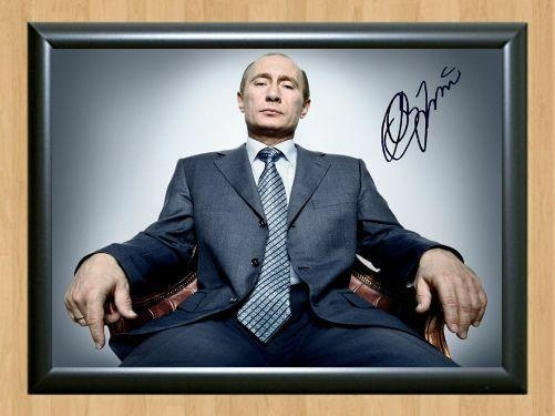 Vladimir Putin RU President Signed Autographed Photo Poster painting Poster Print Memorabilia A3 Size 11.7x16.5