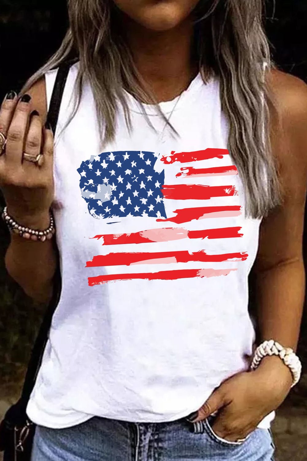 American Flag Independence Day Tank Top
