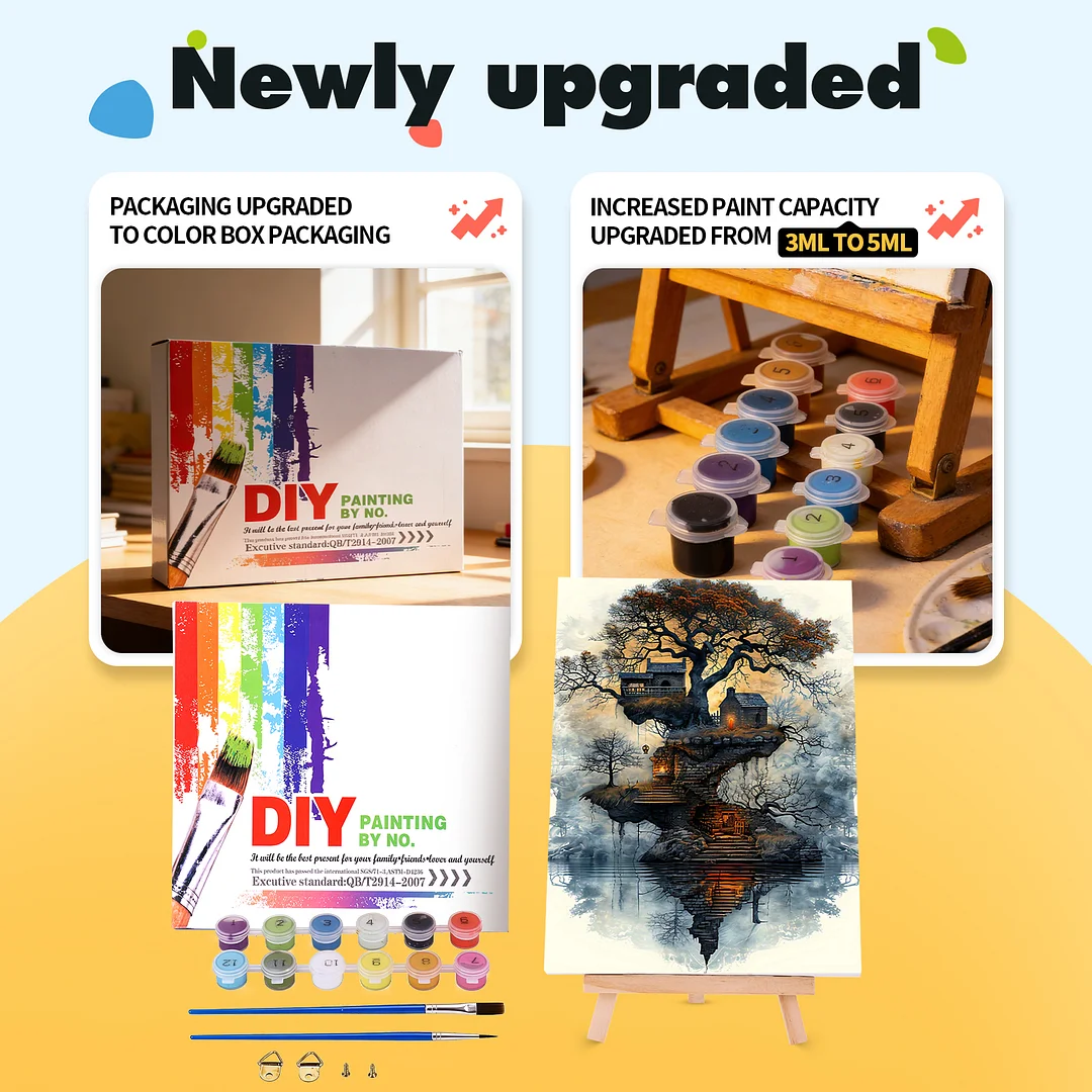 Treehouse DIY Paint By Numbers Kit on Canvas 40x50cm Without Frame Paint by Numbers Kits Drawing Paintwork for Beginners Adults Gift Home Wall Decor
