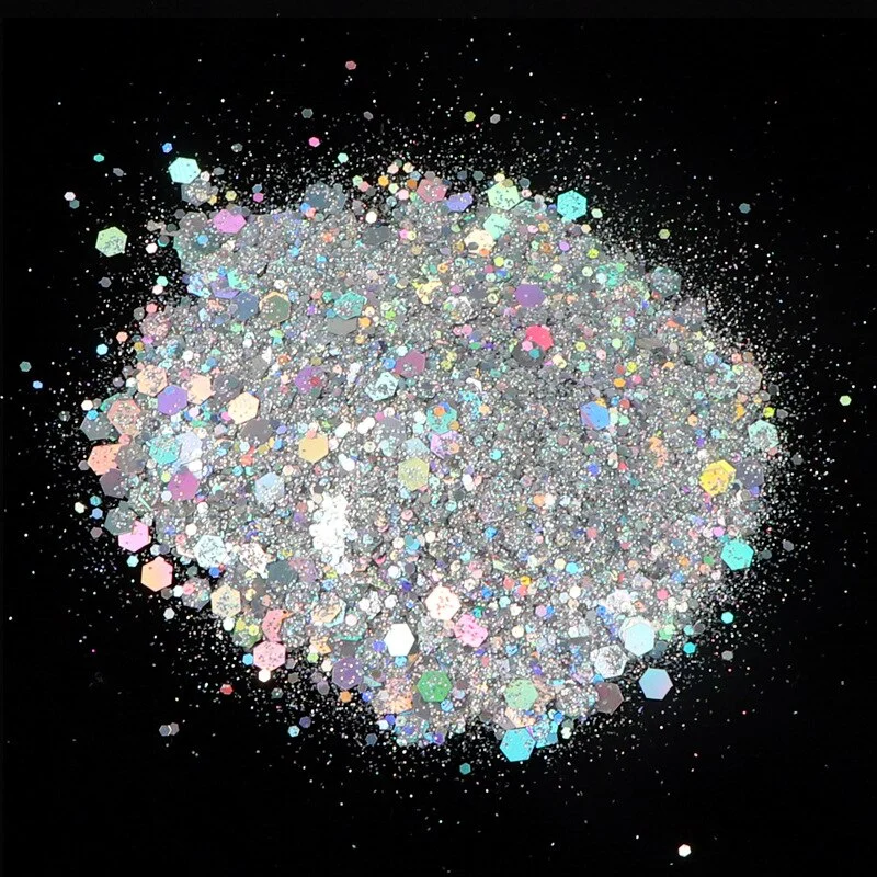 50G Big Bag Nail Sequins Big Hexagon Hybrid Laser Nail Sequin Glitter Nail DIY Decoration Nail Salon Supplies Tools