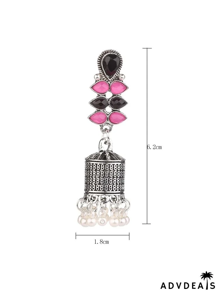 Faux Pearl Tassel Jhumka Drop Earrings