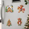 6Pcs Diamond Painting Acrylic Christmas Cookies Fridge Stickers Magnets Decals for Home Decor