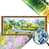 Mountain Stream-11CT Stamped Cross Stitch Silk Thread 150*66cm/59.06*25.98in(Big Size)