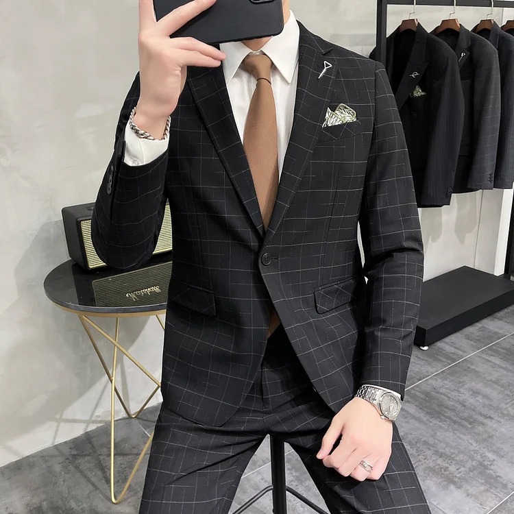 Seersucker Suit Striped Two-Piece Suit Dress