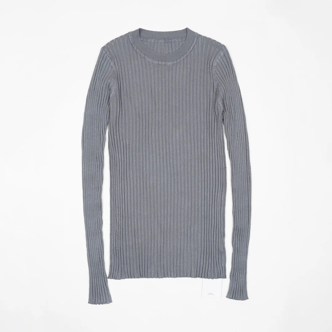 Women Sweater Pullover Basic Ribbed Sweaters Cotton Tops Knitted Solid Crew Neck With Thumb Hole