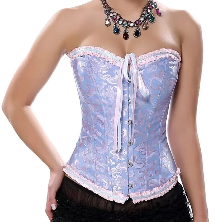 Billionm Sexy Women Lace Up Corset Bustier Crop Top Vintage Underbust Corsets To Wear Out Boned Waist Trainer Body Shaper Tank Top Korset