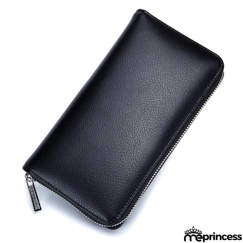 Unisex Multiple Compartment RFID Technology Anti-Scanning Card Slot Currency Wallet