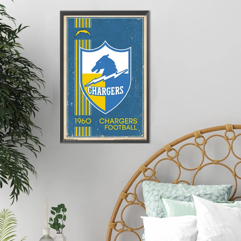 Diamond Painting - Full Round Drill - Los Angeles Chargers(Canvas|30*45cm)