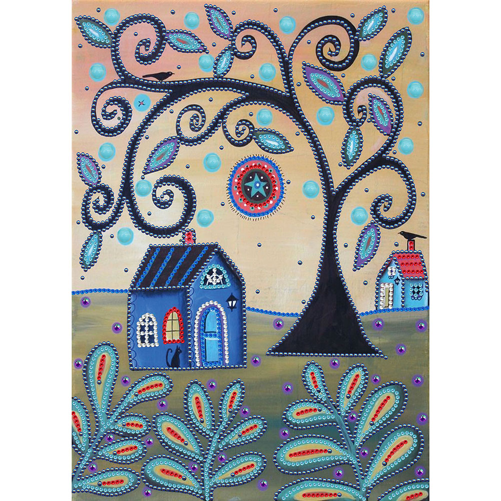 

30*40CM - Special Shaped Diamond Painting - Flowering House, 501 Original