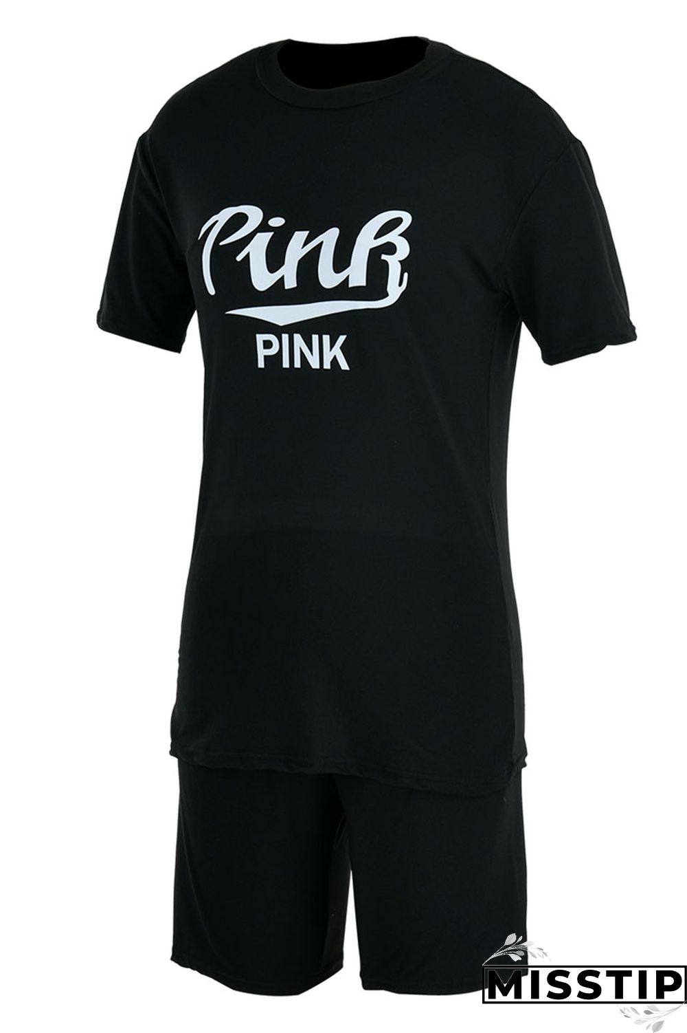 White Casual Print Patchwork O Neck Short Sleeve Two Pieces