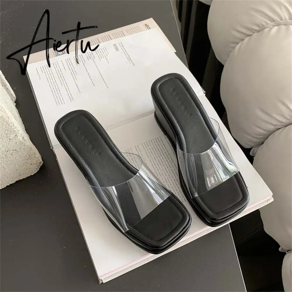Aiertu Platform Plus Size Women Shoes New Sexy Transparent High-heeled Female Summer Sandals Colorful Sole Sandalias Mujer Aiertu