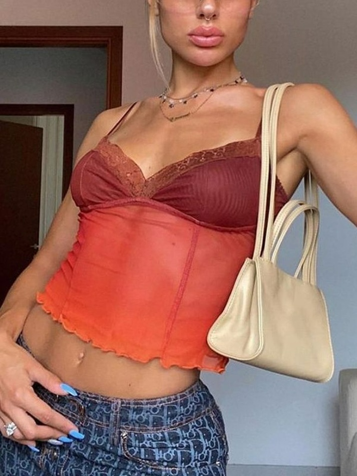 Sheer Mesh Fungus Cami Top