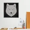 DIY Pearl Painting wolf for Home Wall Decor(25x25cm)