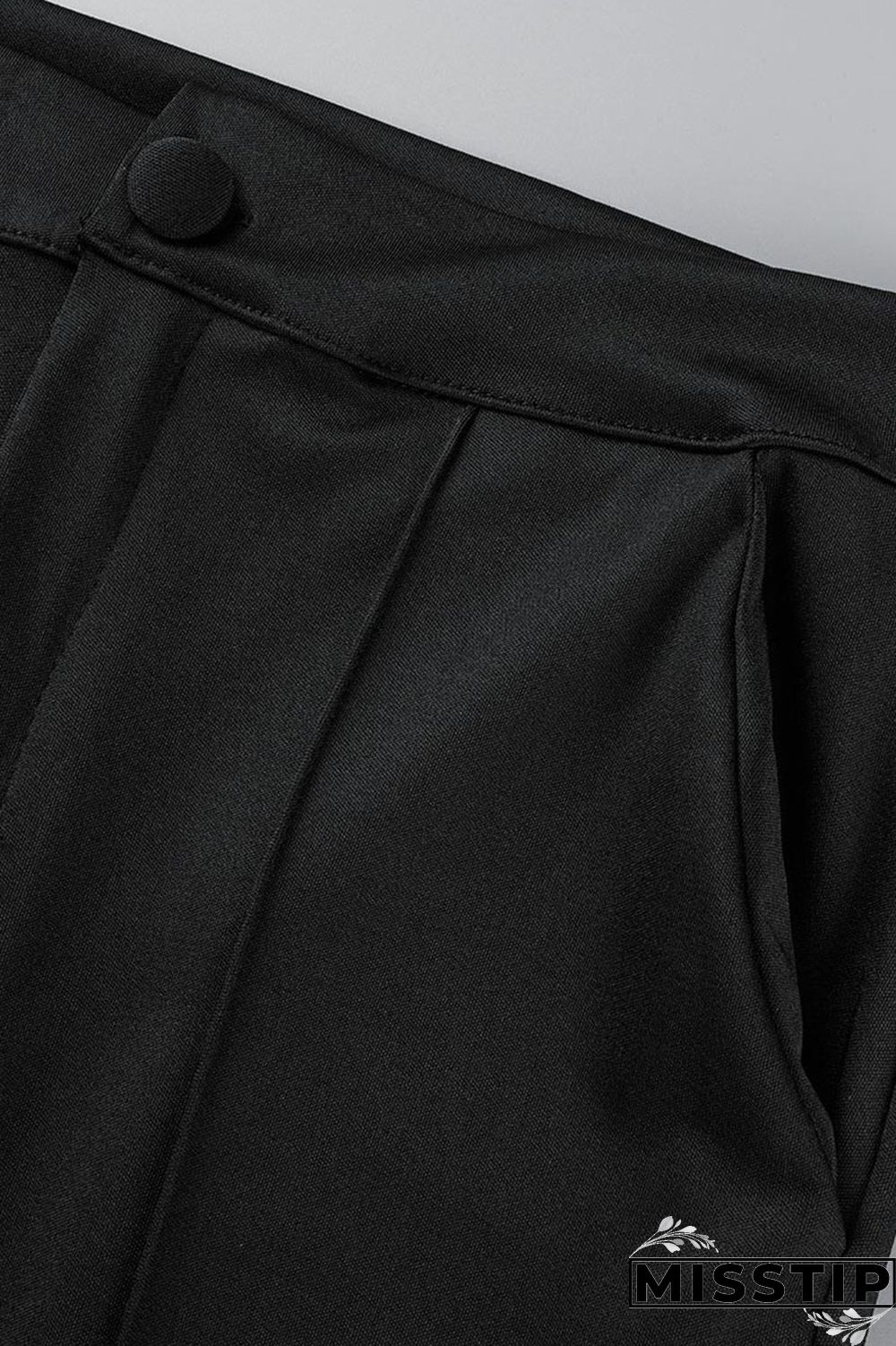 Black Casual Solid Patchwork Turn-back Collar Long Sleeve Two Pieces