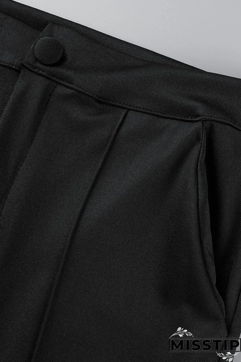 Black Casual Solid Patchwork Turn-back Collar Long Sleeve Two Pieces