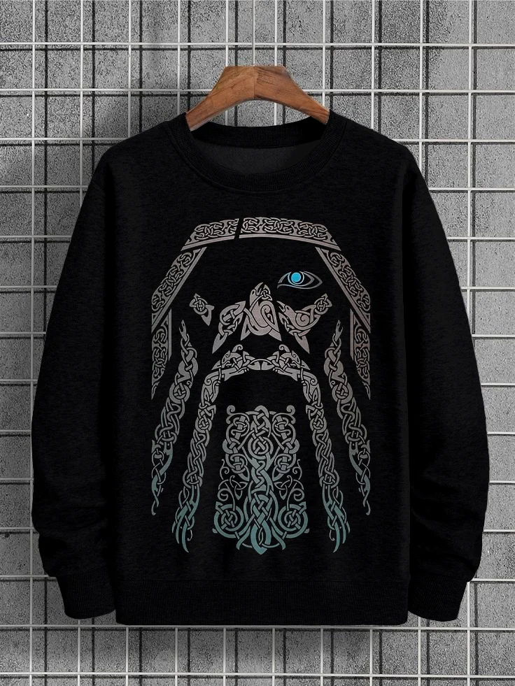 Men's Viking Patterns Mythology Print Casual Sweatshirt