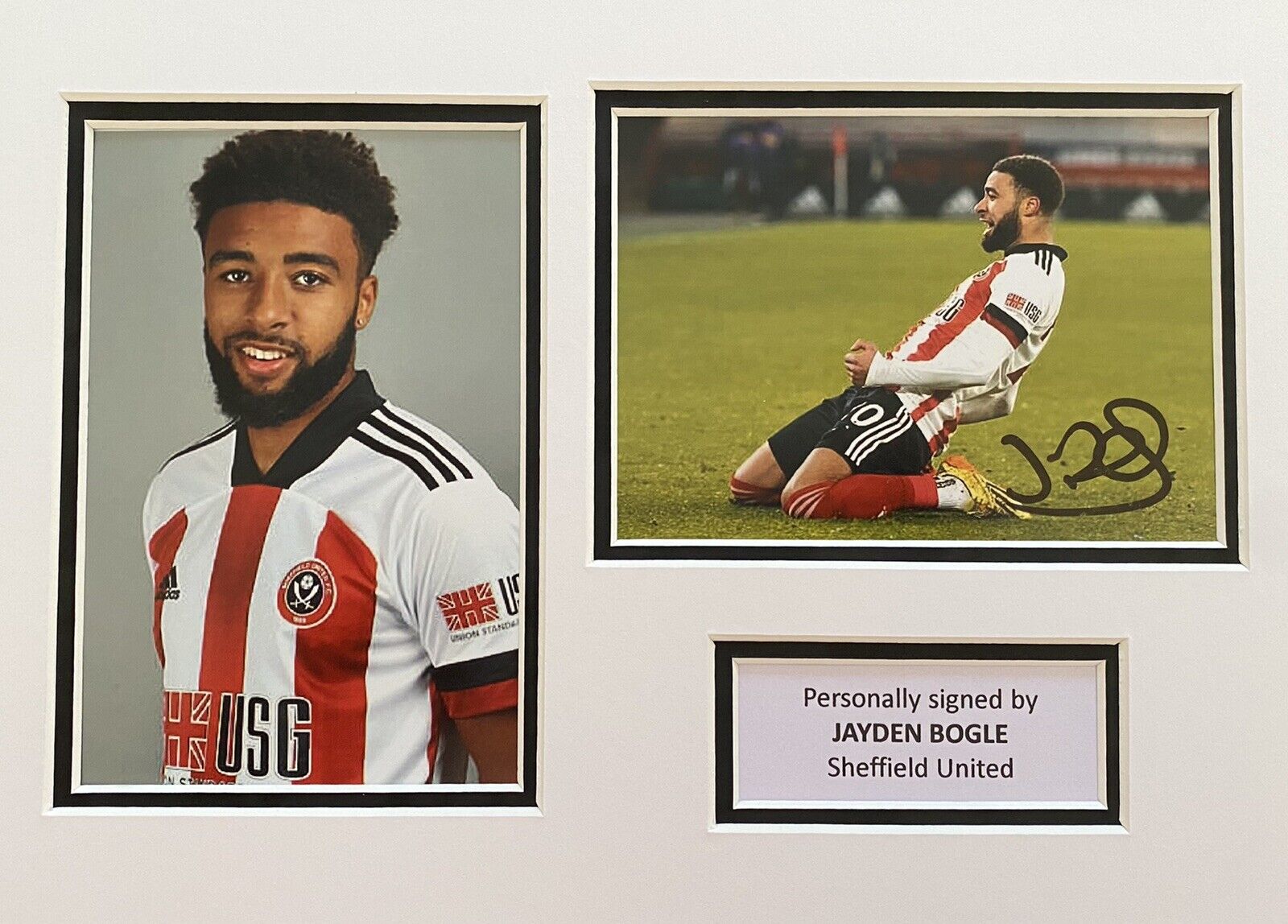 Jayden Bogle Hand Signed Sheffield United Photo Poster painting In A4 Mount Display