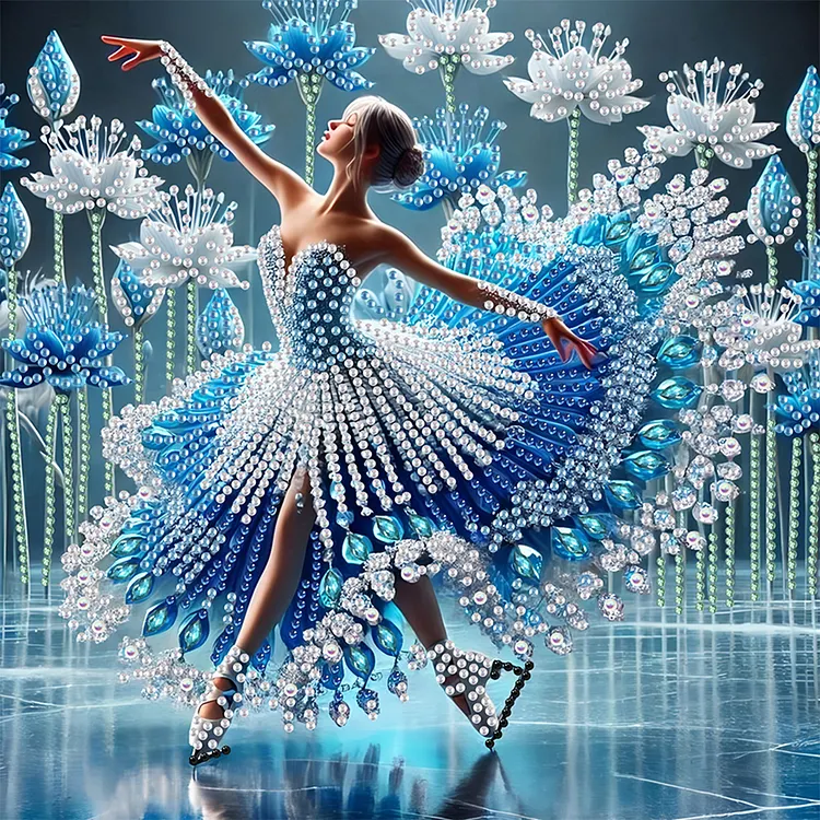 Girl Dancing On Ice 30*30cm (Canvas) Special Shaped Drill Diamond Painting gbfke