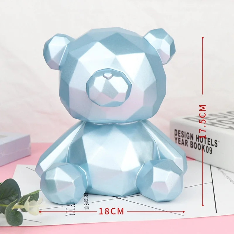 Piggy Bank Creative Resin Craft Cartoon Bear Money Box safe Nordic Desktop Decor Ornament For Home Decoration Accessories Gifts