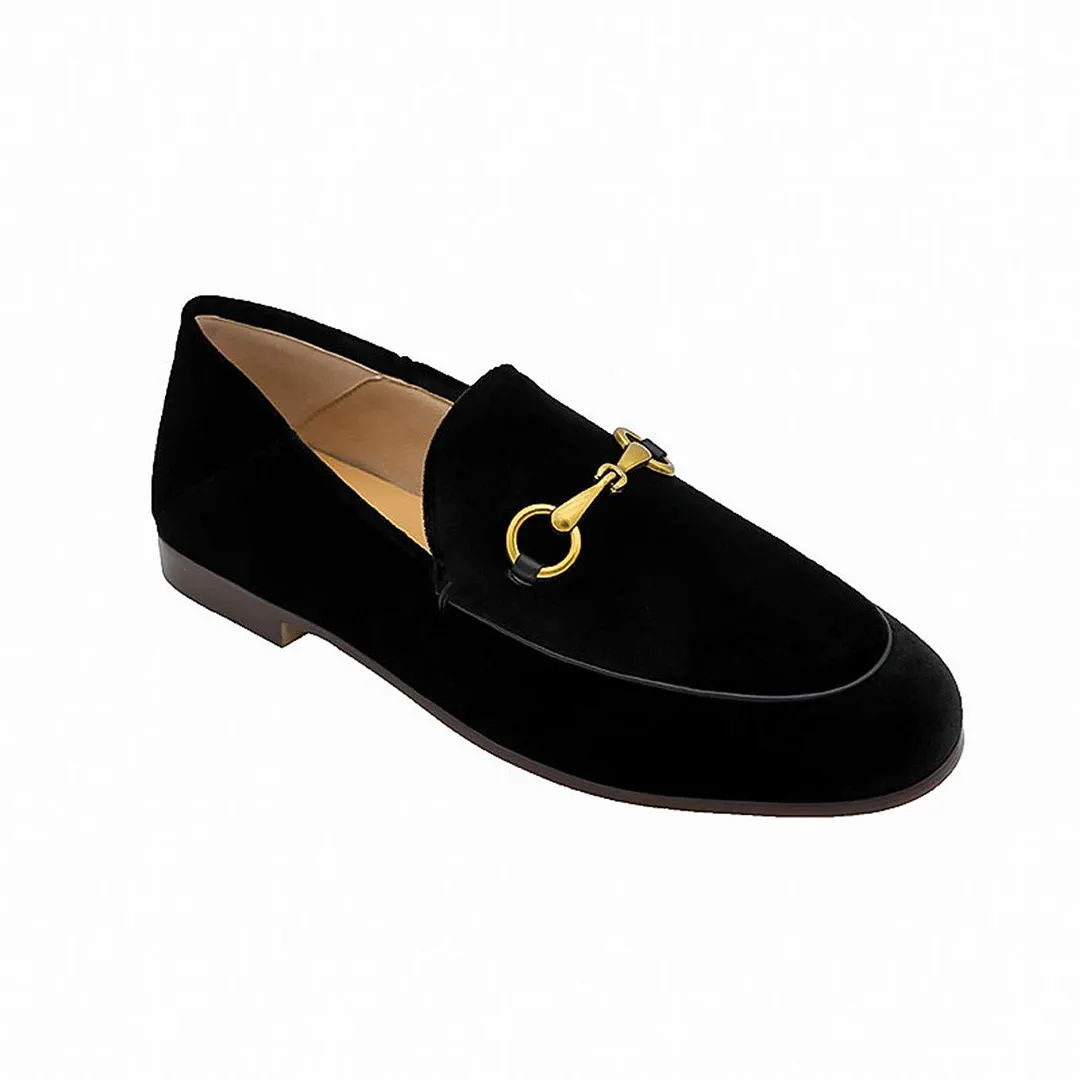 Women's Loafers Low Heel Flats Lady Work Velvet Mules Shoes-vocosishoes