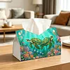 DIY Diamond Art Tissue Box Holder Turtle PU Leather Diamond Art Desktop Organizer Resin Rhinestone Storage Organizers Gem Art Home Office Decor Craft Gift