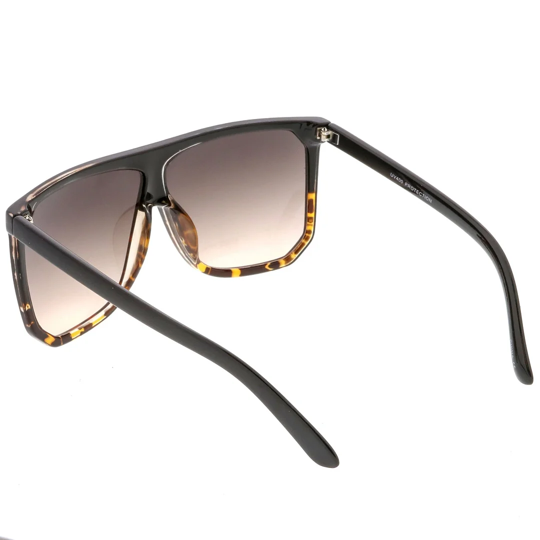 Oversize Two Toned Flat Top glasses With Square Lens 62mm