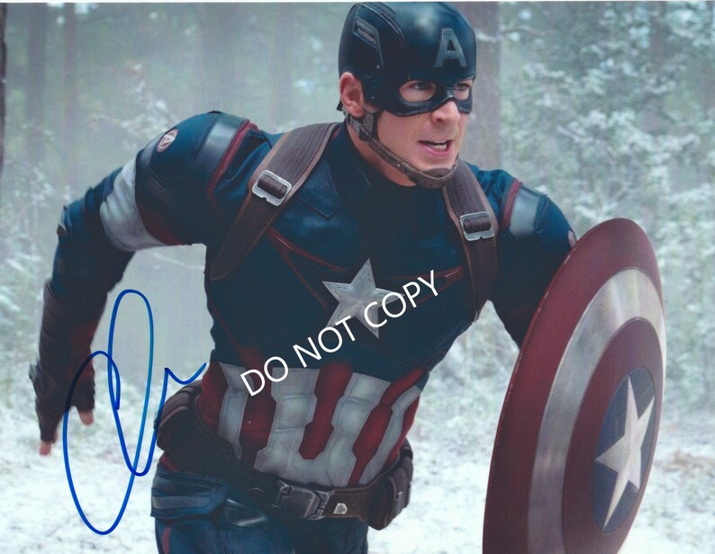 chris evans captain america 8 x10 20x25 cm Autographed Hand Signed Photo Poster painting