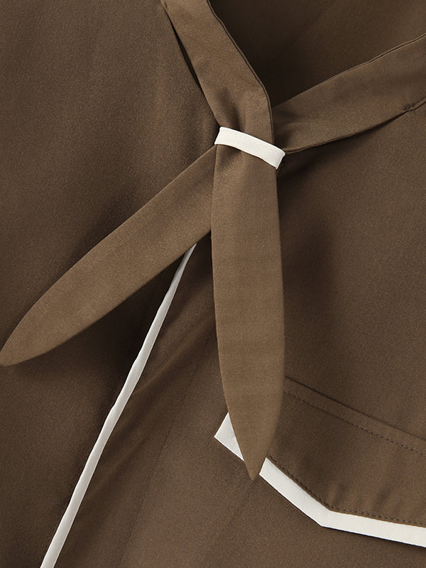 Aonga - Mens Contrast Piping Irregular Hem Cropped Blazer J aonga