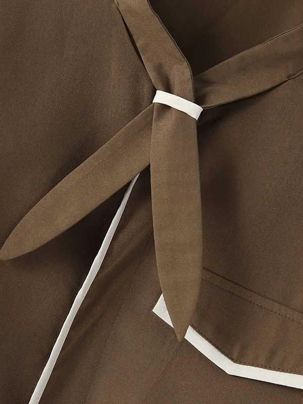 Aonga - Mens Contrast Piping Irregular Hem Cropped Blazer J aonga