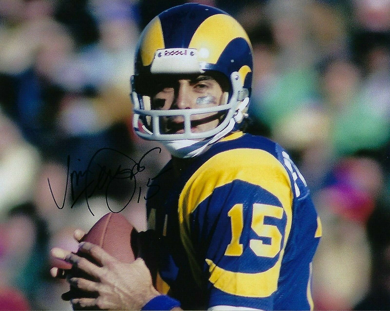 GFA Los Angeles Rams * VINCE FERRAGAMO * Signed 8x10 Photo Poster painting COA