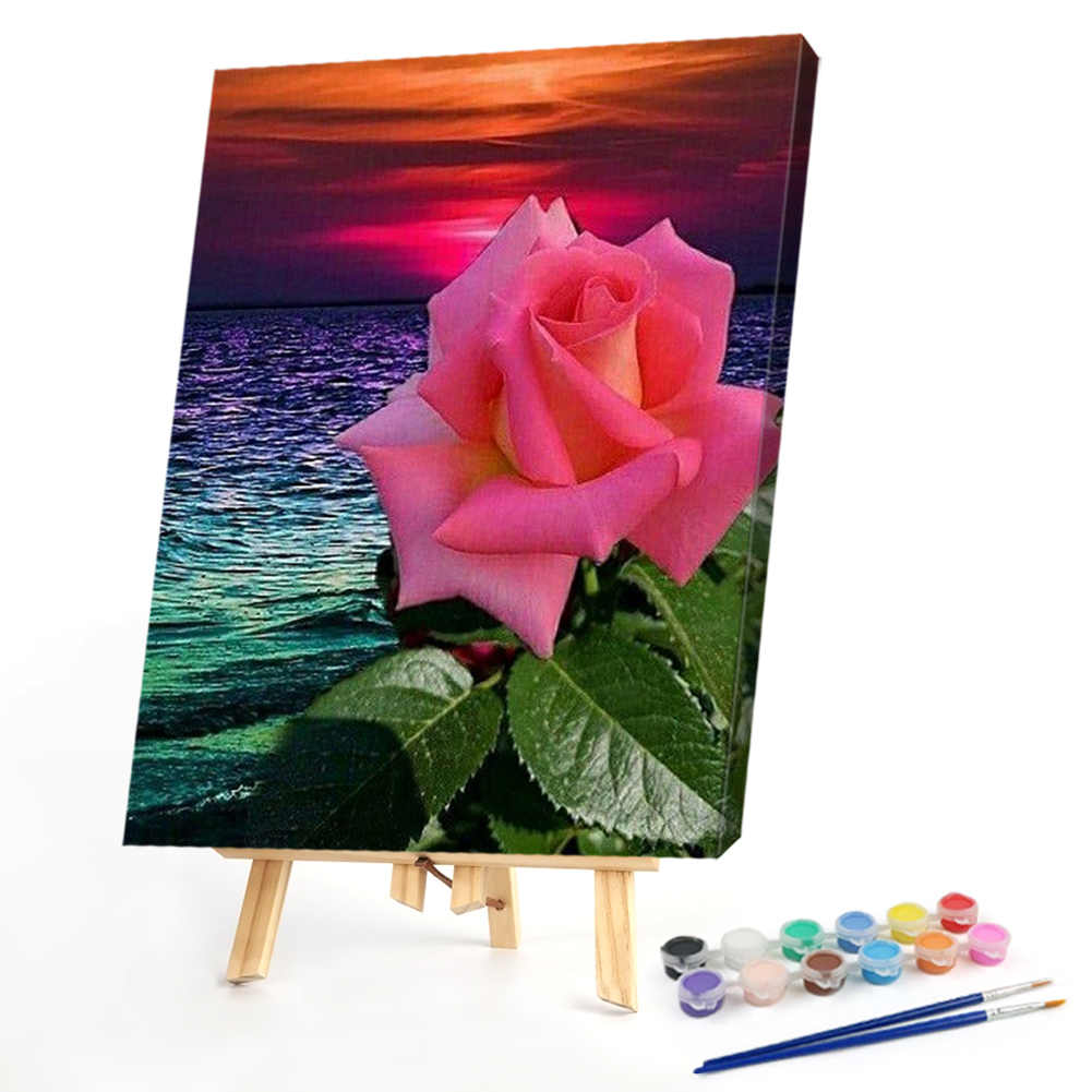 

40*50CM - Paint By Numbers - Moon And Flowers, 501 Original