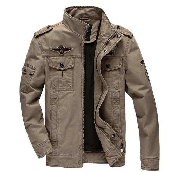 Aonga  Big Size 6XL Tactical Jackets Men Cotton Military Flight Army Cargo Jacket Male Autumn Casual Air Force Bomber Coats Mens Jacket
