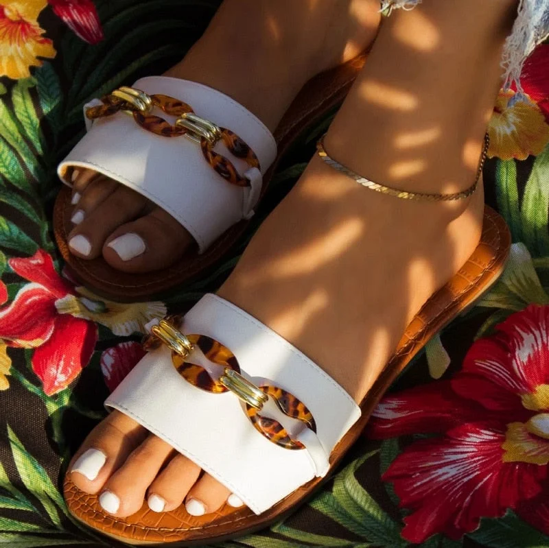 OALIZON Summer Women Beach Slippers Transparent Flat Shoes Ladies Sandals Clear Open Toe Outdoor Slides Female Roman Flip Flops