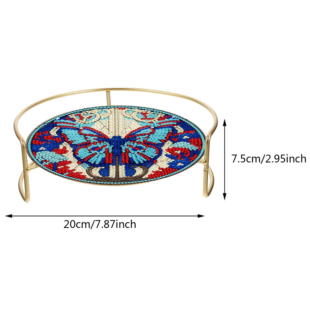 DIY Butterfly Acrylic Diamond Painting Bathroom Tray Diamond Art Counter Organizer