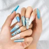 Long Wearing Nails Bling Rhinestone Resin Nails 